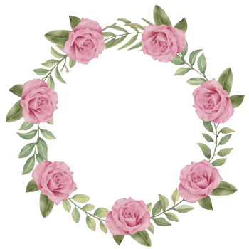 Watercolor Wreath Rose and Greenery Leaf png