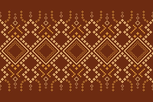 Nature vintages cross stitch traditional ethnic pattern paisley flower Ikat background abstract Aztec African Indonesian Indian seamless pattern for fabric print cloth dress carpet curtains and sarong vector
