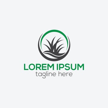 Lawn care logo. Creative mower - lawn care logo design service isolated logo vector