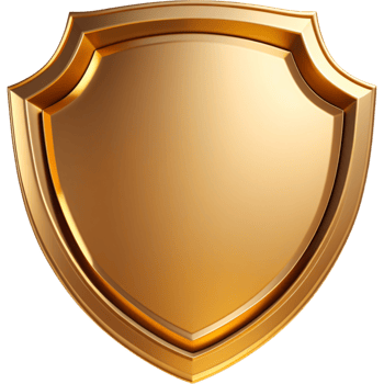 Elegant golden shield. AI Generative png