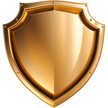 Elegant golden shield. AI Generative png