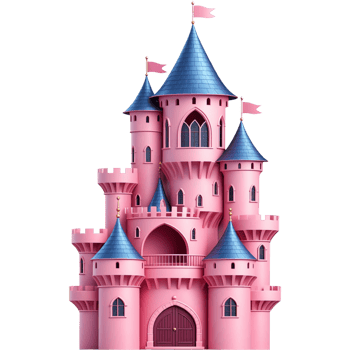 Realistic pink castle. AI Generative png