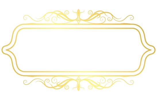 Vintage message frame rococo baroque gold color vector