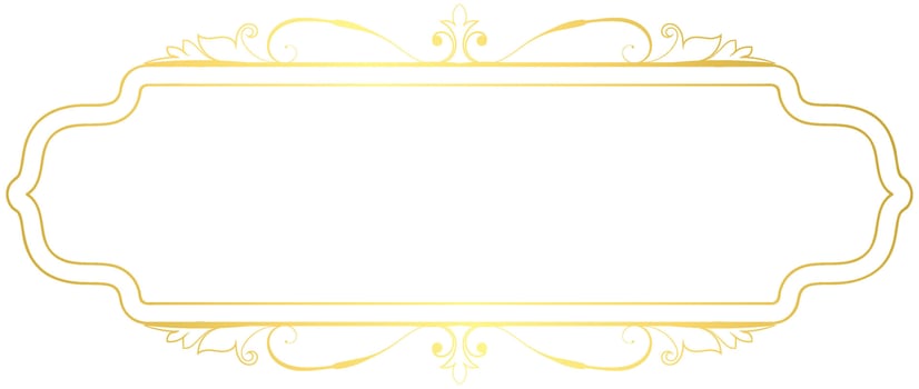 Vintage message frame rococo baroque gold color vector