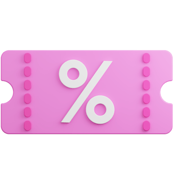 Discount Coupon Tag 3D Illustration png
