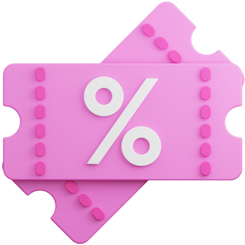 3D Render of Discount Coupon png