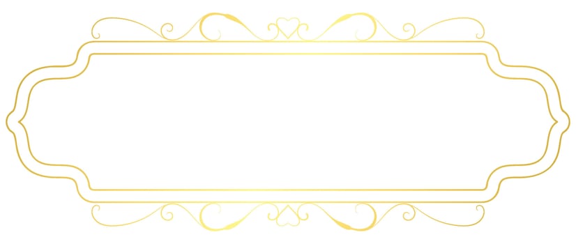 Vintage message frame rococo baroque gold color vector