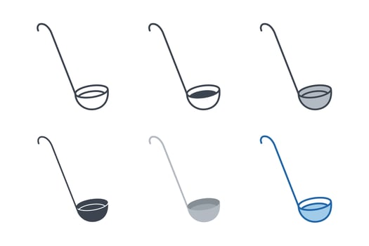 Ladle icon collection with different styles. Soup Ladle icon symbol vector illustration isolated on white background