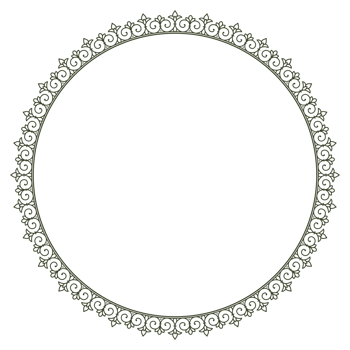 Decorative line art circle frame for design template. Elegant png element for design in Eastern style with transparent background. Lace illustration for invitations and greeting cards