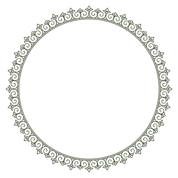 Decorative line art circle frame for design template. Elegant png element for design in Eastern style with transparent background. Lace illustration for invitations and greeting cards