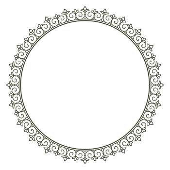 Decorative line art circle frame for design template. Elegant png element for design in Eastern style with transparent background. Lace illustration for invitations and greeting cards