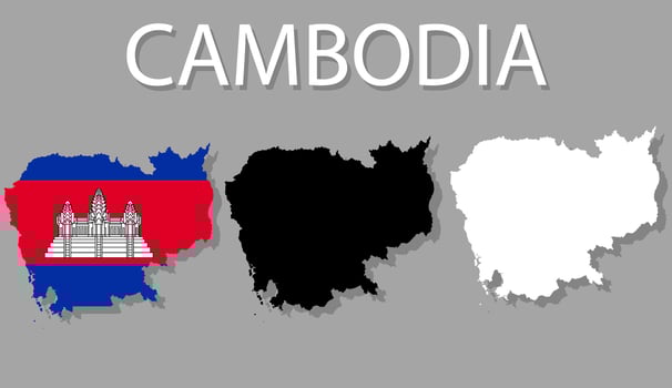 Cambodia map set vector