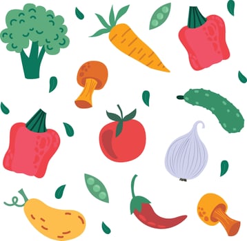 Vegetables vector set illustration