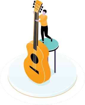 Guitar Playing Illustration vector