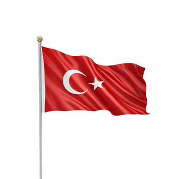 AI Generative waving Turkey flag on transparent background PNG image