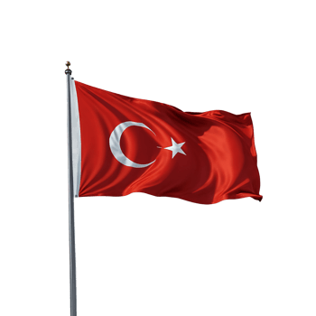 AI Generative waving Turkey flag on transparent background PNG image