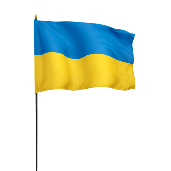 AI Generative waving Ukraine flag on transparent background PNG image