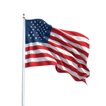 AI Generative waving American flag on transparent background PNG image