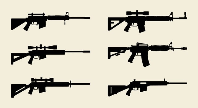 Firearm Elegance  Modern Rifle Vector