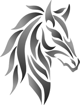 illustration vector graphic of design tribal art silver horse head