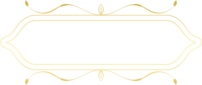 Vintage message frame rococo baroque gold color vector