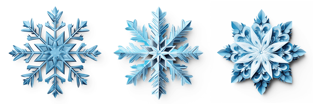 AI generated Set of Artistic Christmas Snowflake isolated on transparent background png