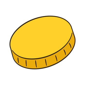 Golden coin. Cartoon vector