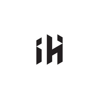 IH geometric and futuristic concept high quality logo design vector