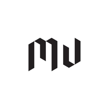 MW geometric and futuristic concept high quality logo design vector