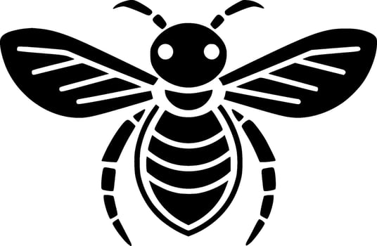Bee, Black and White Vector illustration