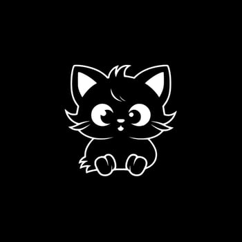 Cat, Black and White Vector illustration