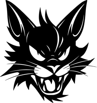 Cat - Black and White Isolated Icon - Vector illustration