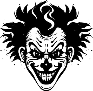 Clown, Minimalist and Simple Silhouette - Vector illustration