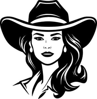 Cowgirl, Minimalist and Simple Silhouette - Vector illustration