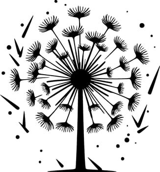 Dandelion, Minimalist and Simple Silhouette - Vector illustration