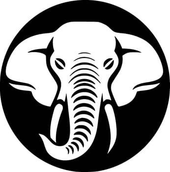 Elephant - Black and White Isolated Icon - Vector illustration