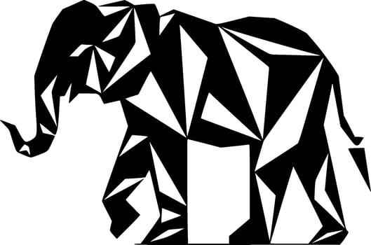 Elephant - Black and White Isolated Icon - Vector illustration