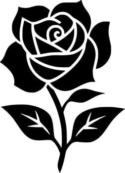 Flower, Black and White Vector illustration