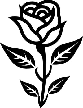 Flower, Black and White Vector illustration