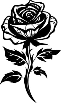 Flower, Black and White Vector illustration