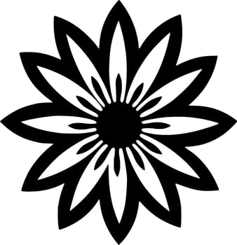 Flower, Black and White Vector illustration