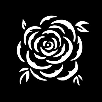 Flower, Black and White Vector illustration