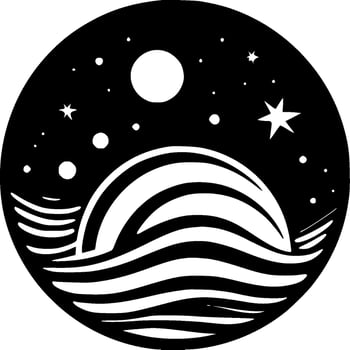 Galaxy, Minimalist and Simple Silhouette - Vector illustration