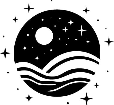Galaxy, Minimalist and Simple Silhouette - Vector illustration