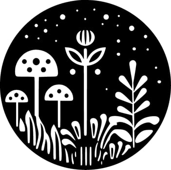 Garden - Black and White Isolated Icon - Vector illustration