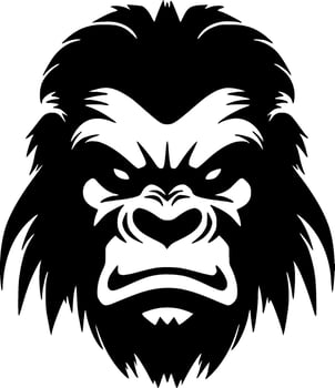 Gorilla, Black and White Vector illustration