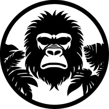 Gorilla, Minimalist and Simple Silhouette - Vector illustration