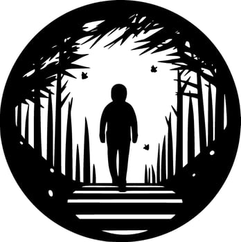 Horror, Black and White Vector illustration