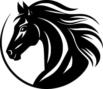 Horse, Black and White Vector illustration
