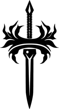 Katana, Black and White Vector illustration